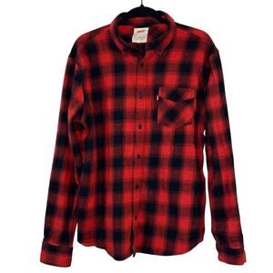 Levi’s Red & Black Check Plaid Flannel Shirt